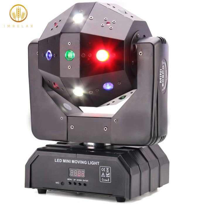 IMRELAX Disco Ball Light Beam Laser Strobe Mini Moving Head DJ Light for Dance Club Entertainment
