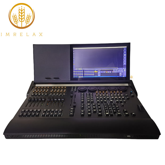 IMRELAX MA3 onPC XT ONE Professional Lighting Controller with 15.6" Touchscreen 29 RGB Encoders 10 Motorized Faders 4096 Channel Control USB & DMX ConnectivityDMX Lighting Console Flight Case Included