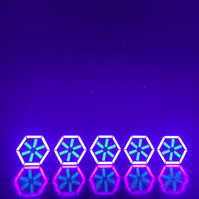 IMRELAX Vintage Stage Lighting 6-Sided Fan Light with 576 RGB LEDs for Stage DJ Bar Club Live Events