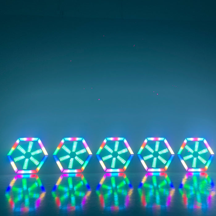 IMRELAX Vintage Stage Lighting 6-Sided Fan Light with 576 RGB LEDs for Stage DJ Bar Club Live Events