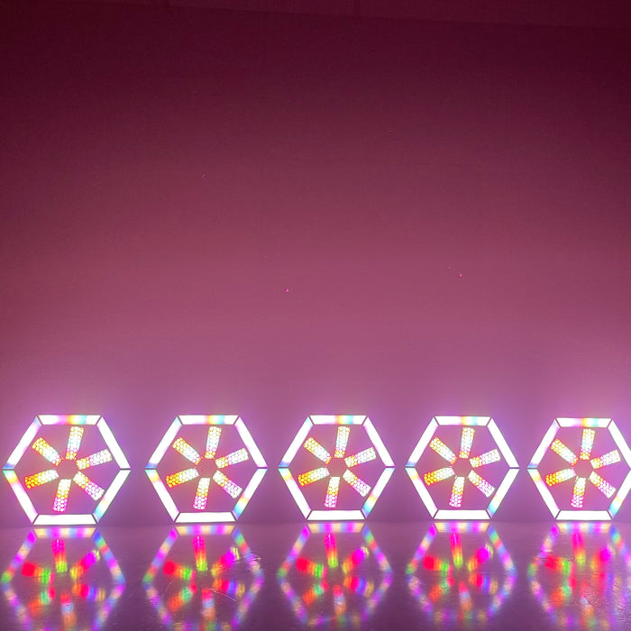 IMRELAX Vintage Stage Lighting 6-Sided Fan Light with 576 RGB LEDs for Stage DJ Bar Club Live Events