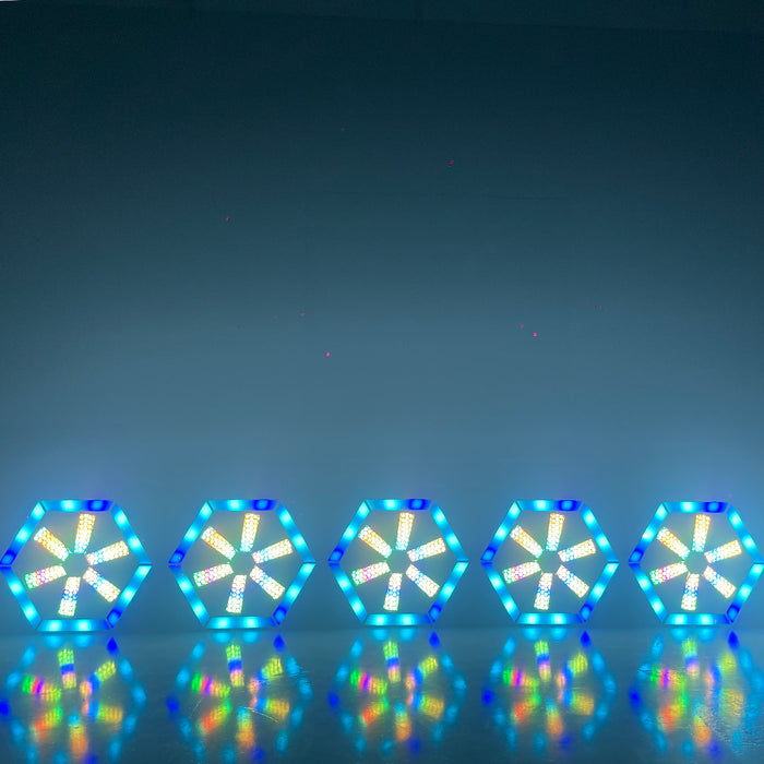 IMRELAX Vintage Stage Lighting 6-Sided Fan Light with 576 RGB LEDs for Stage DJ Bar Club Live Events