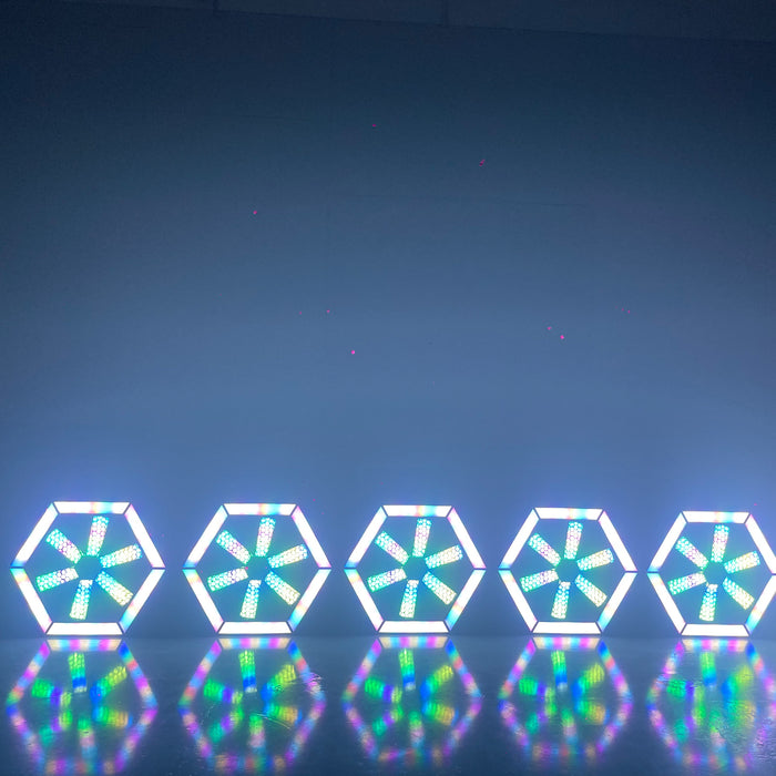 IMRELAX Vintage Stage Lighting 6-Sided Fan Light with 576 RGB LEDs for Stage DJ Bar Club Live Events