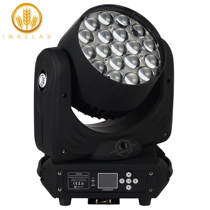 IMRELAX 19x15W RGBW 4 em 1 LED Zoom Wash Luminária de cabeça móvel