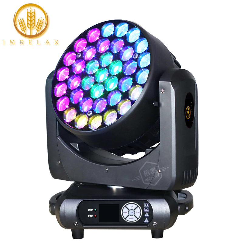 IMRELAX LED 37x15W RGBW Wash Zoom Moving Head DJ Light for Medium