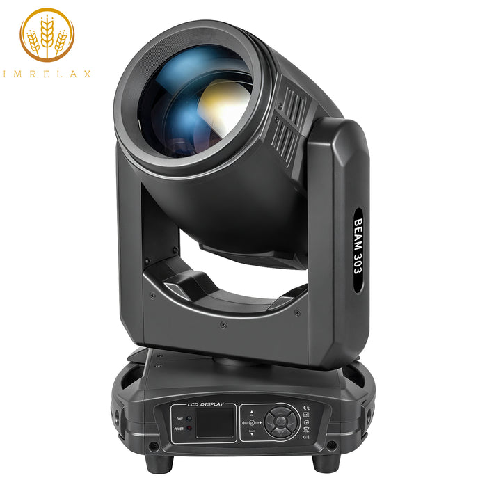 IMRELAX 303W Beam Moving Head Light 2° Beam Angle 14-Color 14 Gobos Spotlight for DJ Club Stage Lighting