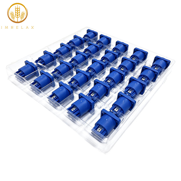 Cable de extensión de alimentación IMRELAX PowerCon para luces de escenario, Cable de puente de alimentación de 6,6 pies, conector de alimentación, entrada azul a salida gris
