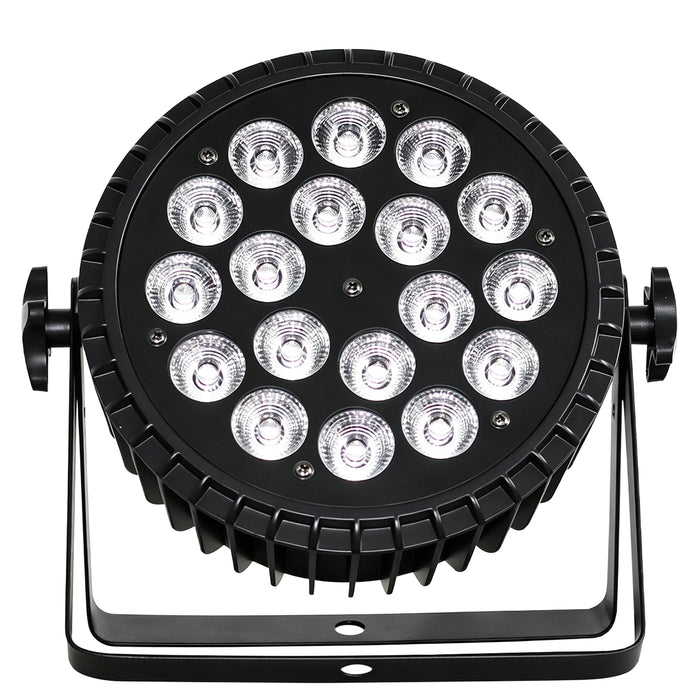 IMRELAX LED 18x10W RGBW 4in1 Stage Wash Par Light Uplight Ultra-Thin DMX Control Par Can for DJ Disco Parties Band Live Show