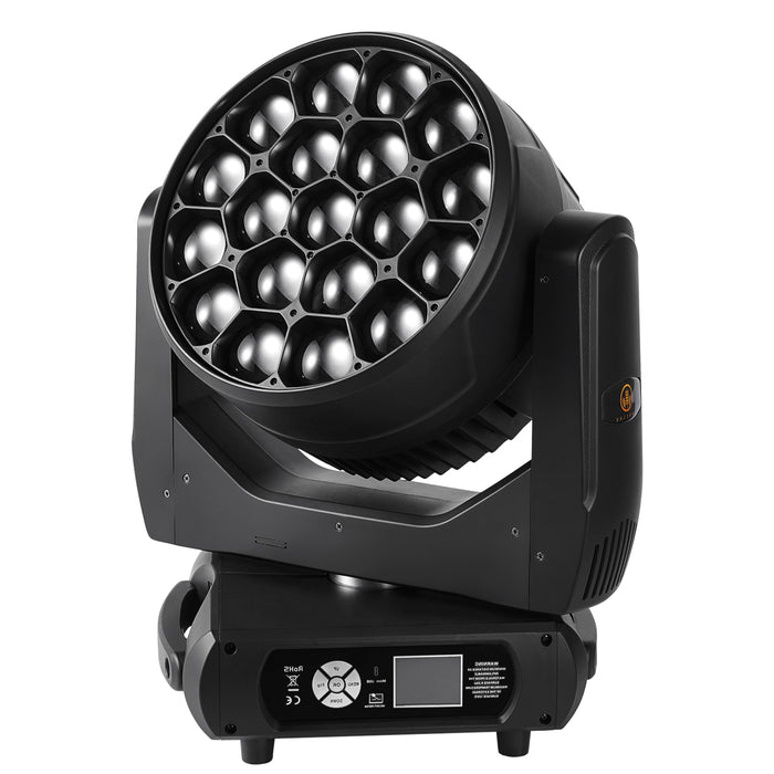 IMRELAX B-Eye 19x40W RGBW Zoom Wash Beam LED Moving Head Light CMY Color Mixing CTO Adjustment Pattern Effects Pro DJ Stage Lighting