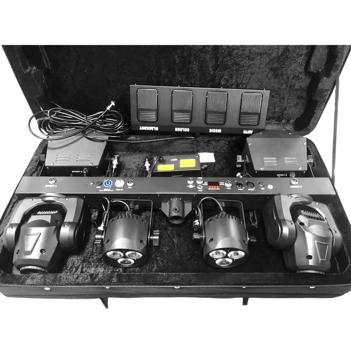 IMRELAX Gig Bar Move Kit with Moving Heads Derby Wash Par Lights Laser Strobe Lights Stand DMX Wireless Control DJ's Setup
