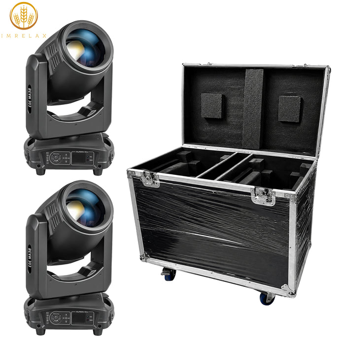 IMRELAX 303W Beam Moving Head Light 2° Beam Angle 14-Color 14 Gobos Spotlight for DJ Club Stage Lighting