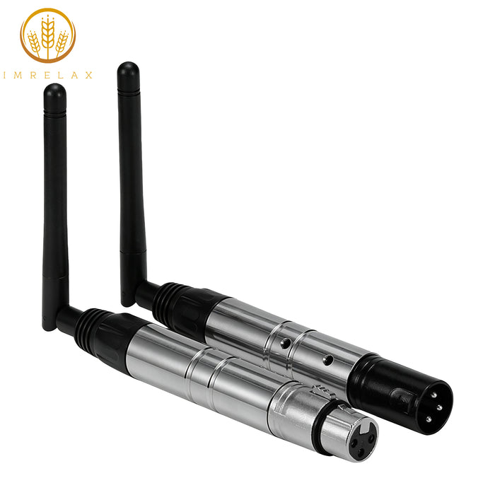 IMRELAX DMX512 Wireless 2.4GHz 1 Male Transmitter & 9 Female Receivers for Stage PAR Party Disco Moving Head DJ Lights