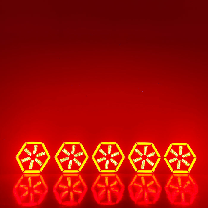 IMRELAX Vintage Stage Lighting 6-Sided Fan Light with 576 RGB LEDs for Stage DJ Bar Club Live Events
