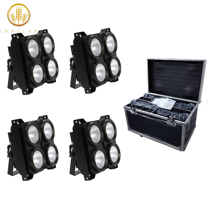 IMRELAX 4x100W Warm White Cold White COB LED Blinder Wash Par Light High Bright Spotlight Stage Par Studio Lighting Audience Light