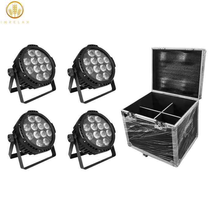 IMRELAX 12x18W RGBWA+UV Rechargeable Wireless LED Par Light IP65 Waterproof DMX Uplight for Wedding Event Lighting Rental