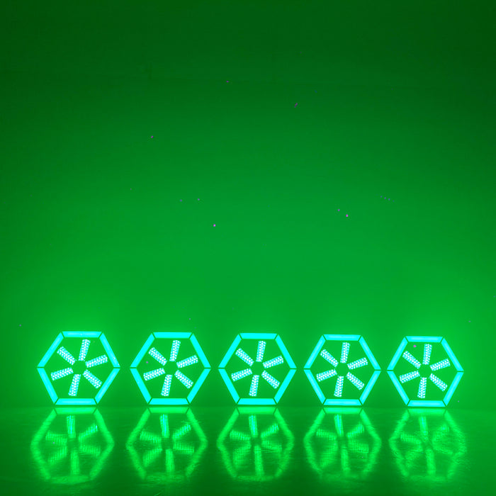 IMRELAX Vintage Stage Lighting 6-Sided Fan Light with 576 RGB LEDs for Stage DJ Bar Club Live Events