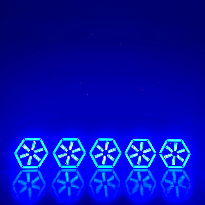 IMRELAX Vintage Stage Lighting 6-Sided Fan Light with 576 RGB LEDs for Stage DJ Bar Club Live Events