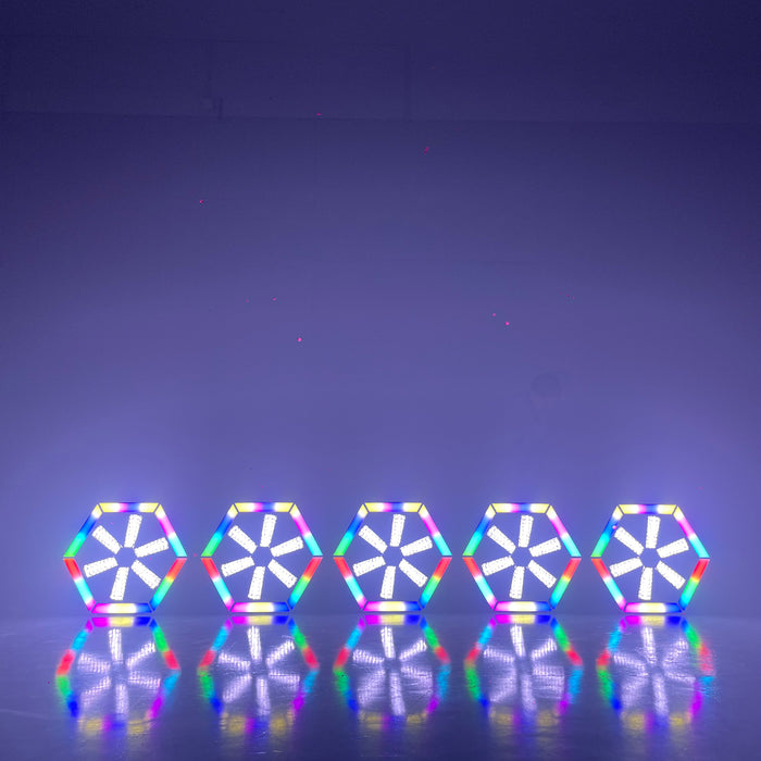 IMRELAX Vintage Stage Lighting 6-Sided Fan Light with 576 RGB LEDs for Stage DJ Bar Club Live Events