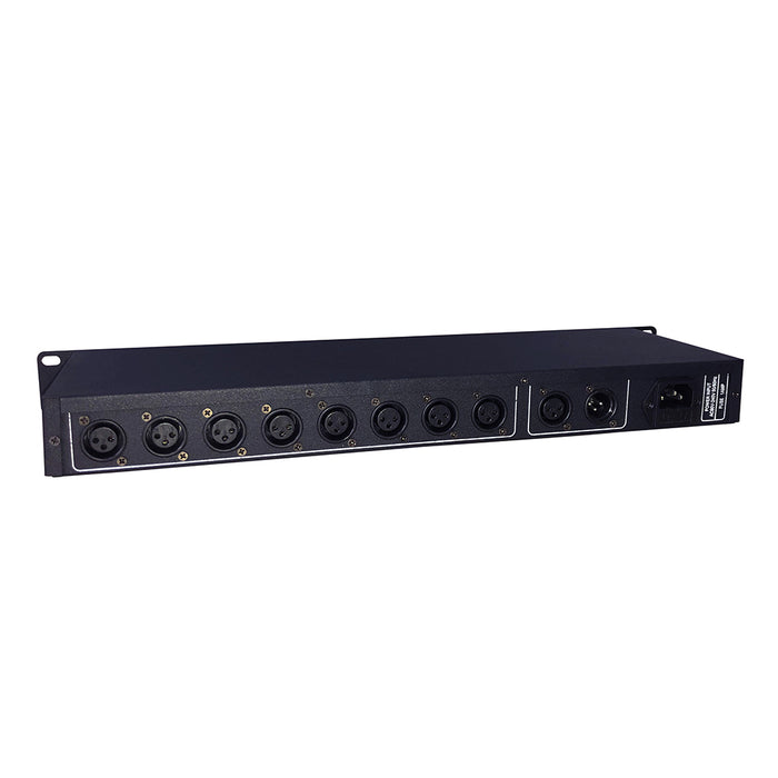 IMRELAX 8-Way DMX Splitter with 3-Pin XLR Input and Output DMX-512 Optical Distributor for Stage and DJ Lights
