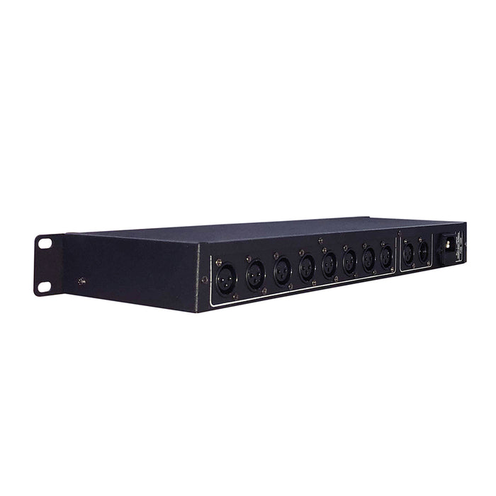 IMRELAX 8-Way DMX Splitter with 3-Pin XLR Input and Output DMX-512 Optical Distributor for Stage and DJ Lights