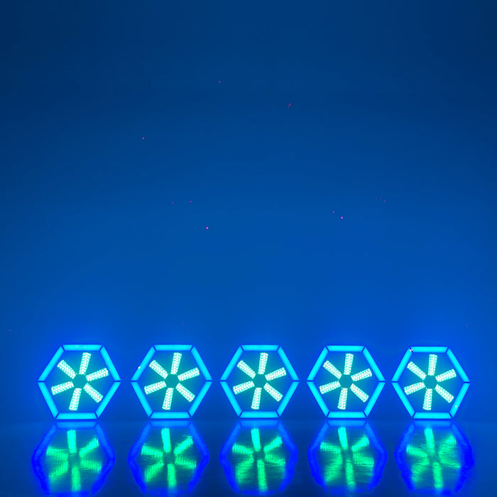 IMRELAX Vintage Stage Lighting 6-Sided Fan Light with 576 RGB LEDs for Stage DJ Bar Club Live Events