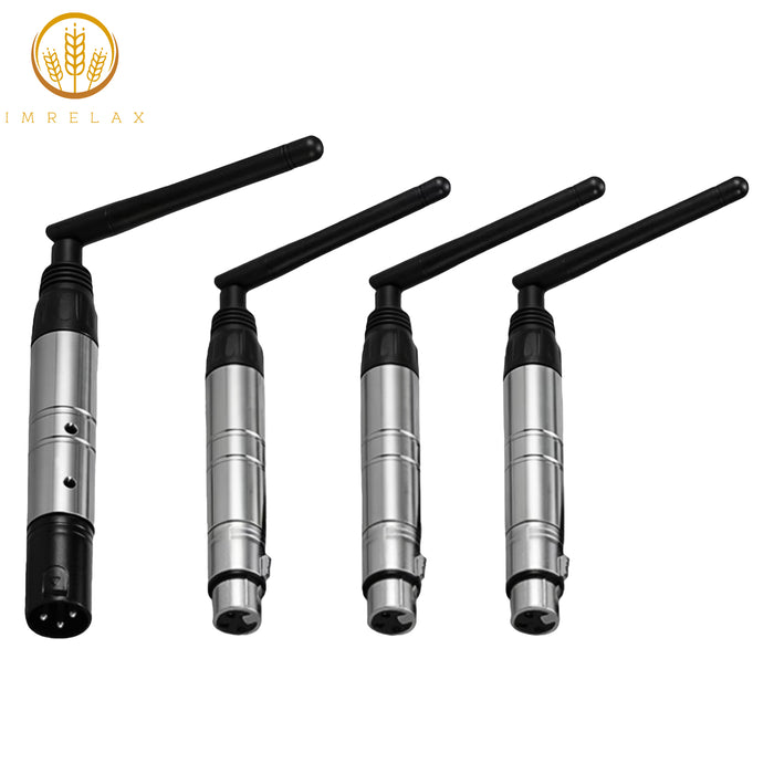IMRELAX DMX512 Wireless 2.4GHz 1 Male Transmitter & 9 Female Receivers for Stage PAR Party Disco Moving Head DJ Lights
