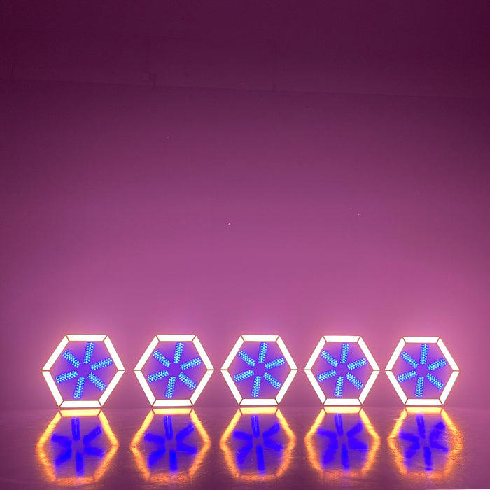 IMRELAX Vintage Stage Lighting 6-Sided Fan Light with 576 RGB LEDs for Stage DJ Bar Club Live Events