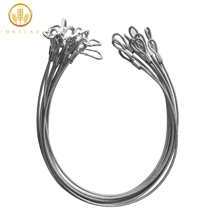 Paquete de 10 cables de seguridad IMRELAX para luces de escenario, cuerdas de seguridad, carga de 110 lb, cable de acero inoxidable de 31,5 pulgadas