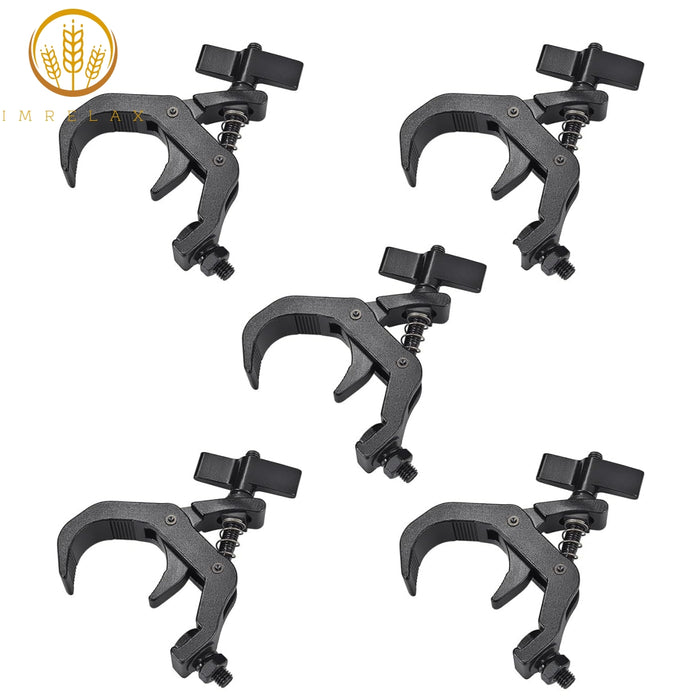 IMRELAX Truss Clamp Stage Lights Clamps Black 5PCS Width 1inch Premium Pro Clamp, Perfect Fit OD 40-60mm Pipe Quick Release Truss Clamps for Moving Head Par Led lighting Fixtures