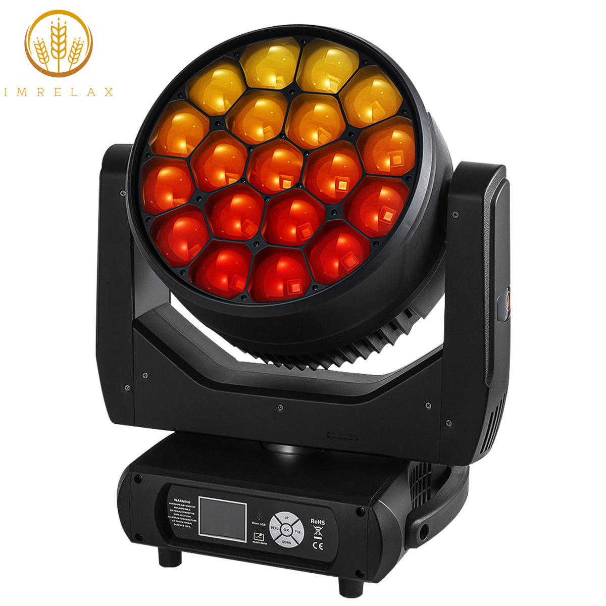 IMRELAX Bee Eye 19x40W Moving Head Light with Zoom CMY