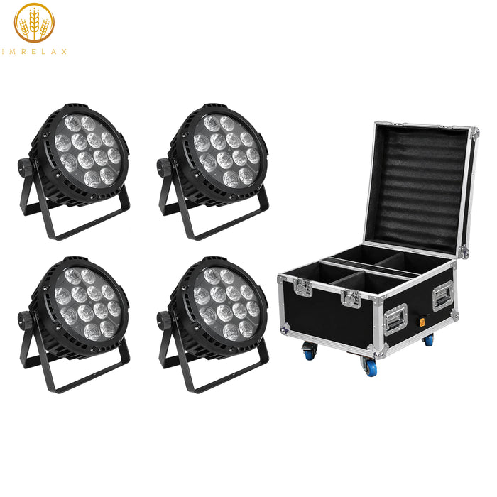 IMRELAX 12x18W RGBWA+UV Rechargeable Wireless LED Par Light IP65 Waterproof DMX Uplight for Wedding Event Lighting Rental