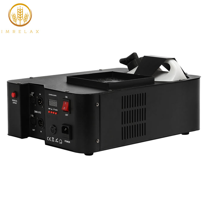 IMRELAX 1500W 안개 기계 RGB 3in1 LED 연기 제조기 Pyro 수직 DMX 오일베이스 무대 효과 Fogger
