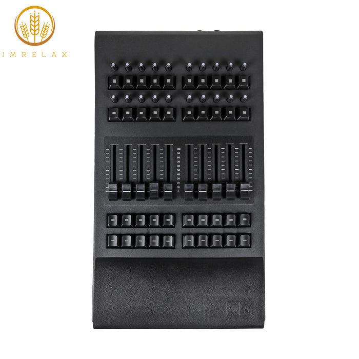 IMRELAX MA3 Fader Wing for DMX Lighting Control 2 DMX Outputs 20 RGB Backlit Encoders 10 Touch-Sensitive Motorized Faders Flight Case Included