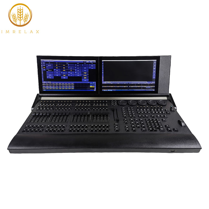 IMRELAX MA3 onPC XT TWO Professional Lighting Controller Dual 15.6" Touchscreens 7 DMX Inputs/Outputs Built-in UPS Stage Lighting Console Flight Case Included