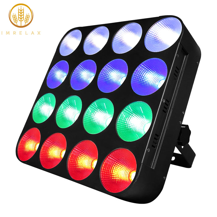IMRELAX 16 x 30 W Matrix Wash / Blinder Fixture RGB Uplight DJ Light Cob Stage Light Par DMX LED-Beleuchtung für Hochzeit