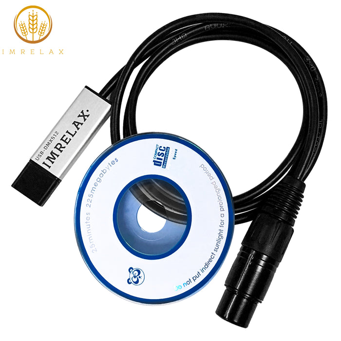 IMRELAX USB DMX Cable 3-pin USB Male to XLR Female USB to DMX512 Interface Adapter/Dongle/Controller for Signal Conversion of Stage Light