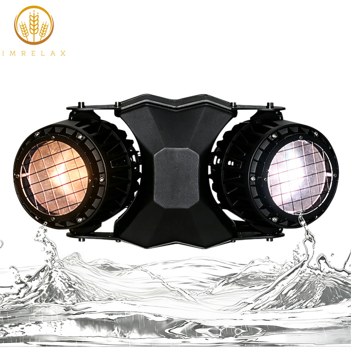 IMRELAX IP68 Outdoor 2x150W COB LED Audience Blinder Light Warm White Cold White Wash Light Waterproof Spotlight