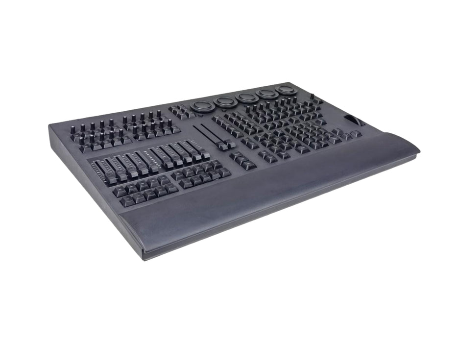 IMRELAX MA3 Command Wing for DMX Lighting Control 29 RGB Backlit Encoders 3 DMX Inputs/Outputs, 4096 Channel Support 10 Motorized Faders MIDI & Timecode Support USB Connectivity Flight Case Included