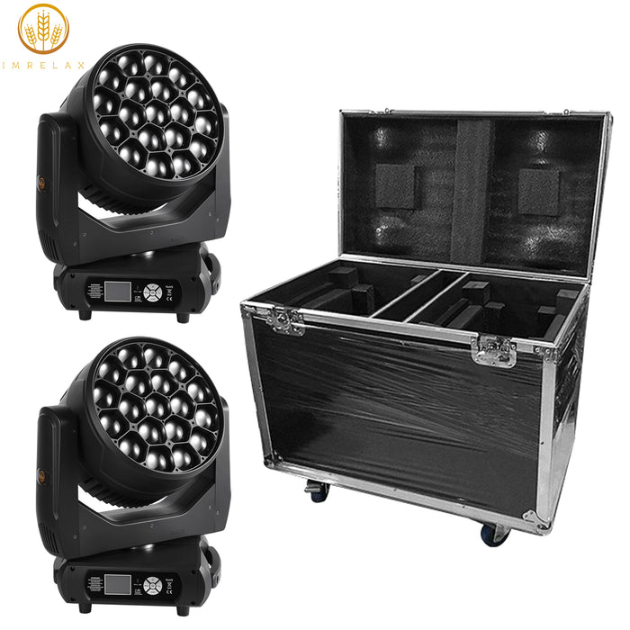 IMRELAX B-Eye 19x40W RGBW Zoom Wash Beam LED Moving Head Light CMY Color Mixing CTO Adjustment Pattern Effects Pro DJ Stage Lighting