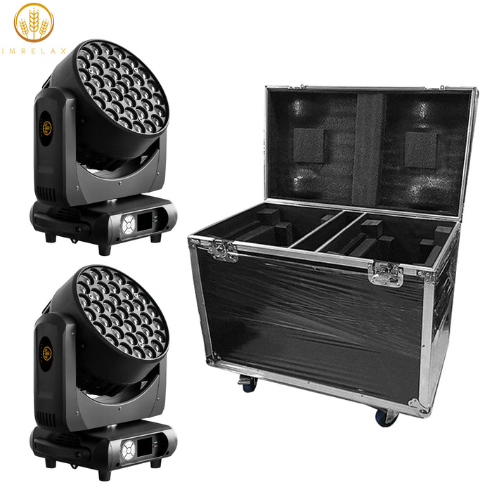 IMRELAX LED 37x15W RGBW Wash Zoom Moving Head DJ Light for Medium Large Stage Event Live Show Bar Concert Lighting