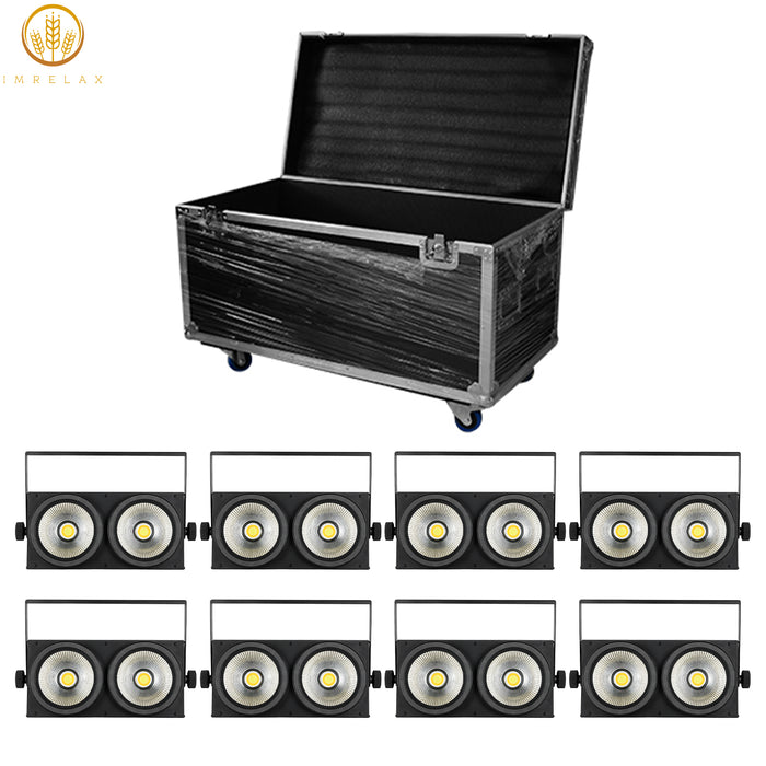 IMRELAX 2x100W LED COB Par Light Cold White & Warm White Spotlight Audience Blinder Stage Light DJ Wash Light for Disco Party Wedding Club Bar