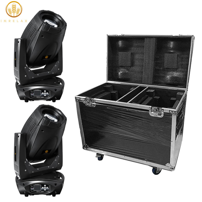 IMRELAX LED 300W Moving Head Beam Spot Zoom Stage Light – DMX512 DJ Lighting with Rotating Gobos, Prism, Strobe for Live Events & Concerts