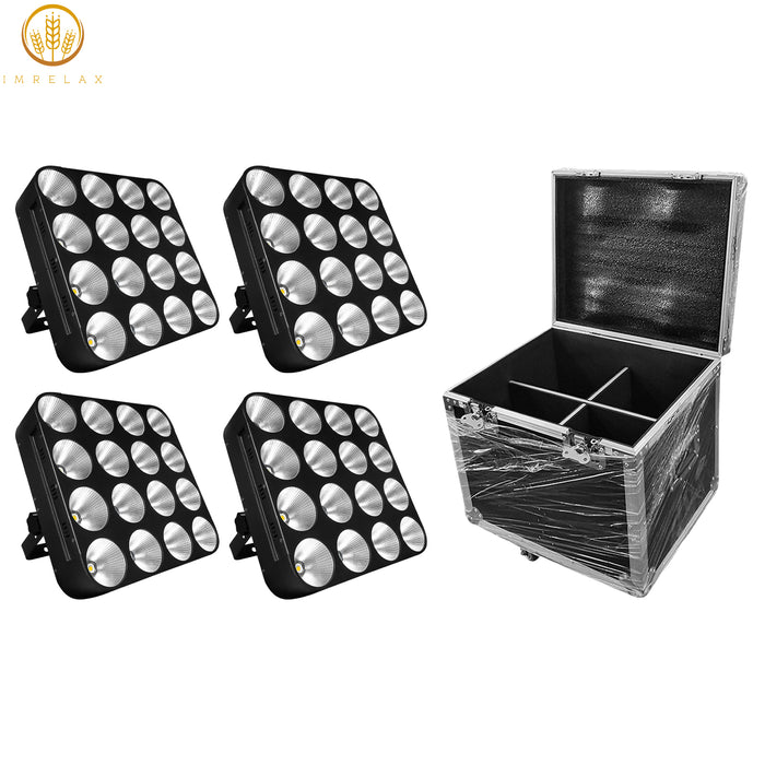 IMRELAX 16 x 30W Matrix Wash / Blinder Fixture RGB Uplight DJ Light Cob Stage Light Par DMX LED Lighting for Wedding Church Party Disco Music Live Show Club