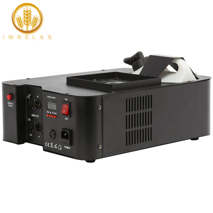 IMRELAX 1500W Máquina de niebla RGB 3 en 1 LED Fabricante de humo Pyro Vertical DMX Fogger de efecto de escenario a base de aceite