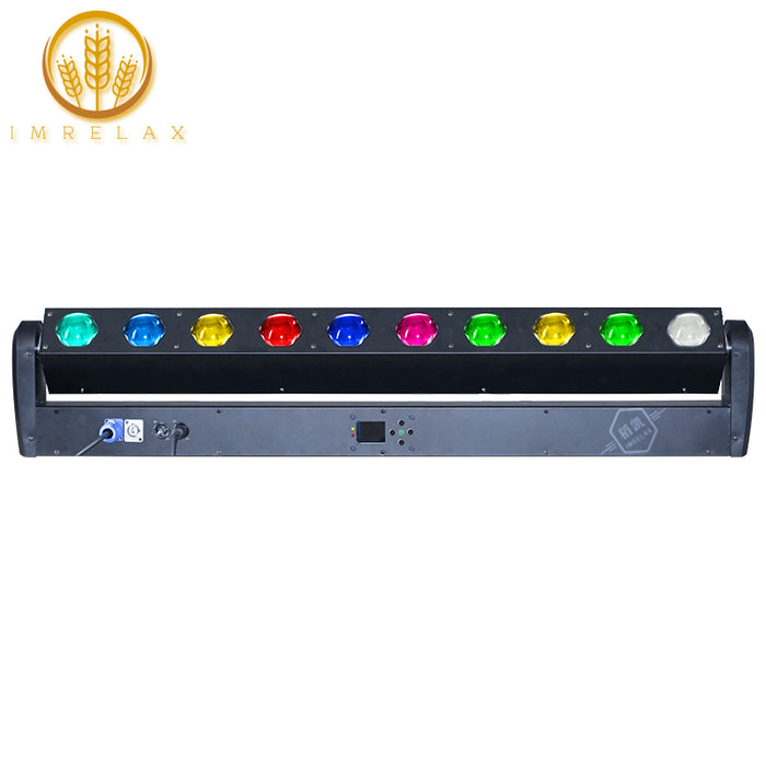 IMRELAX 10x40W RGBW 4in1 Strip Wash/Beam Light Bar with Tilt LED Linear Beam Fixture DMX Control Moving Head Stage Light