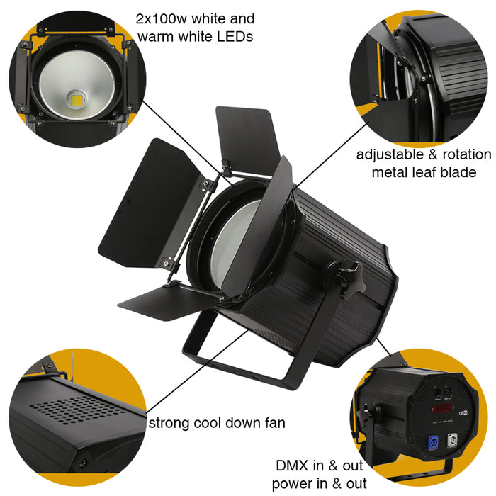 IMRELAX Hochleistungs-200-W-COB-LED-Audience-Blinder-Par-Licht mit gefalteter Metallabdeckung