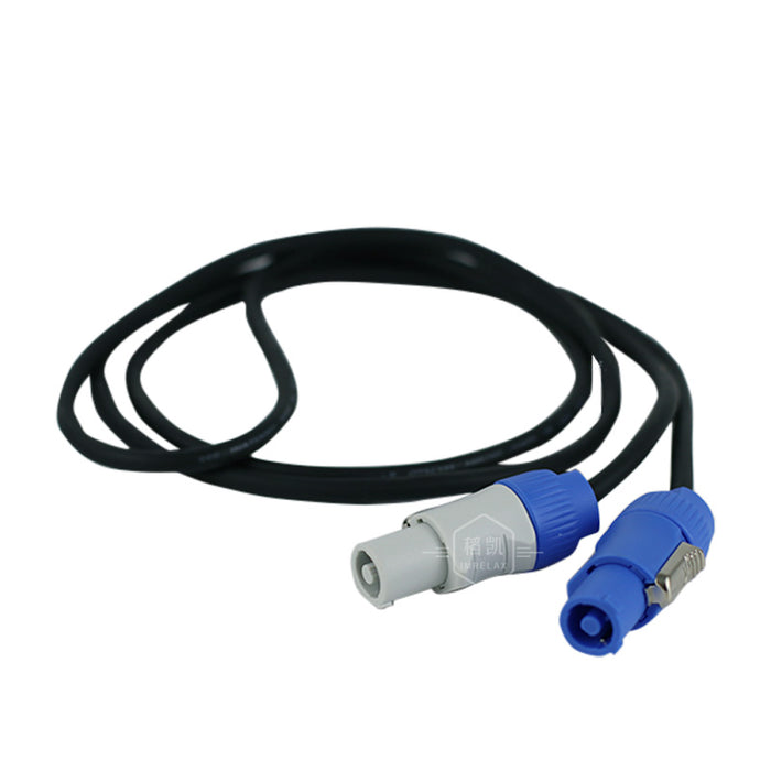 Удлинительный кабель питания IMRELAX PowerCon для сценических светильников 6,6-футовый кабель-перемычка Power-Through Разъем питания Синий вход — серый выход