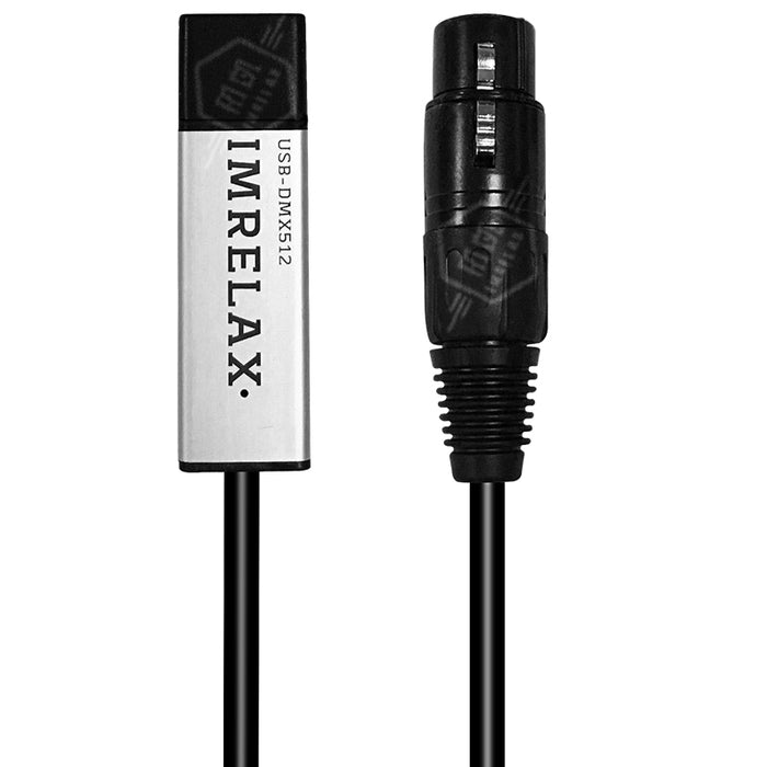 IMRELAX USB DMX Cable 3-pin USB Male to XLR Female USB to DMX512 Interface Adapter/Dongle/Controller for Signal Conversion of Stage Light