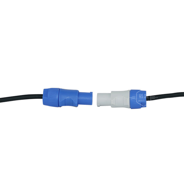 Удлинительный кабель питания IMRELAX PowerCon для сценических светильников 6,6-футовый кабель-перемычка Power-Through Разъем питания Синий вход — серый выход