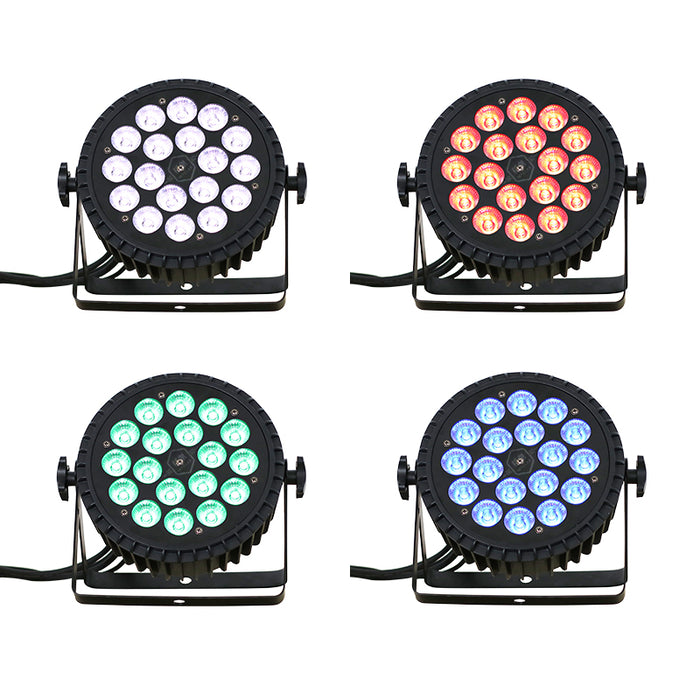 IMRELAX 18x10W RGBW 4in1 Stage Wash LED Par Light Uplight Ultra-Thin DMX Control Par Can for for DJ Disco Parties Band Live Show